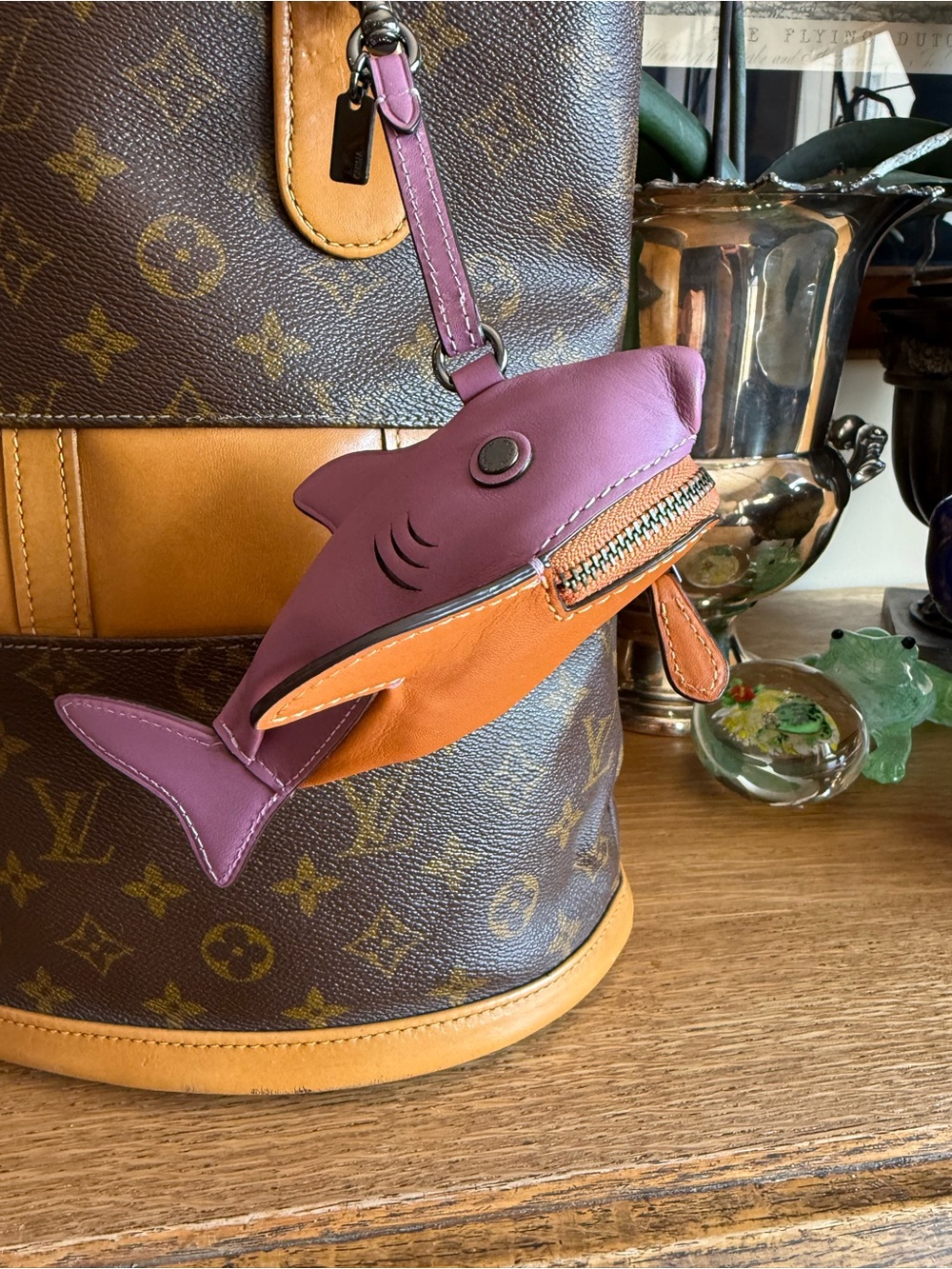 💗🦈💗COACH  Shark SHARKY Coin Purse BAG Charm  💗🦈💗